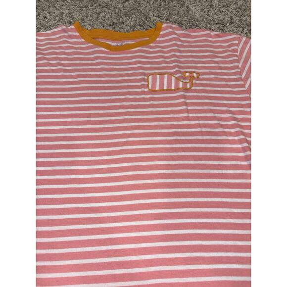Girl’s Vineyard Vines Boxy Whale Patch Pink & Blue Striped T-Shirt Size 14 READ - Picture 3 of 11